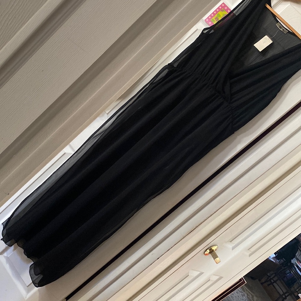 Sheer dress with body suit attached
